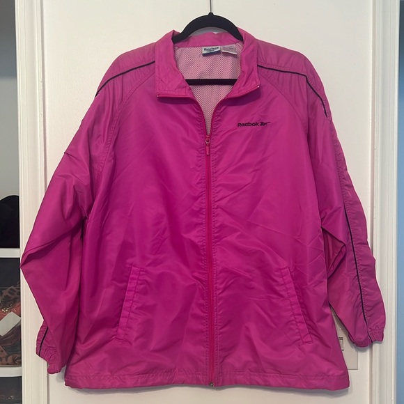 Reebok Bright Pink Magenta Windbreaker Jacket - Picture 4 of 9